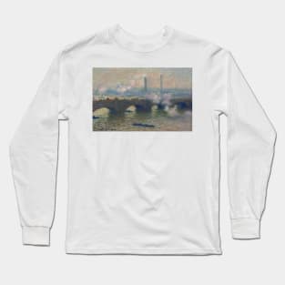 Waterloo Bridge, Gray Day by Claude Monet Long Sleeve T-Shirt